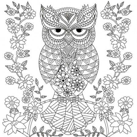 OWL Coloring Pages for Adults. Free Detailed Owl Coloring Pages