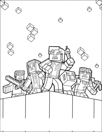 Minecraft Team Coloring Page - Free Printable Coloring Pages for Kids