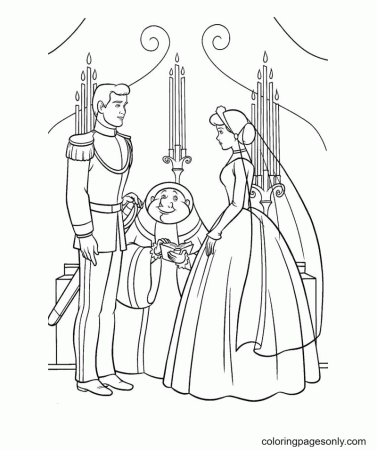 Cinderella And Prince Getting Married Coloring Pages - Cinderella Coloring  Pages - Coloring Pages For Kids And Adults