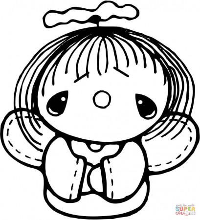 Sad Tiny Angel coloring page | Free Printable Coloring Pages