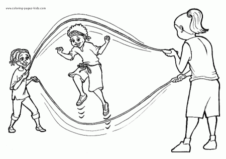 Jump rope color page - Coloring pages for kids!