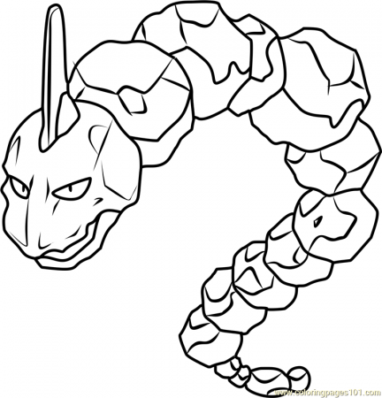 Onix Pokemon Coloring Page for Kids - Free Pokemon Printable Coloring Pages  Online for Kids - ColoringPages101.com | Coloring Pages for Kids