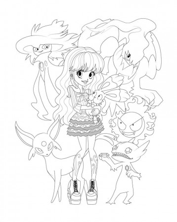 Monster High pokemon trainers coloring pages - YouLoveIt.com