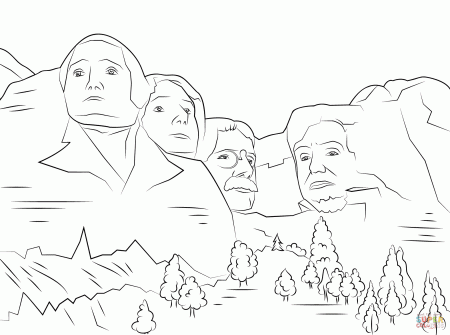 Mount Rushmore coloring page | Free Printable Coloring Pages