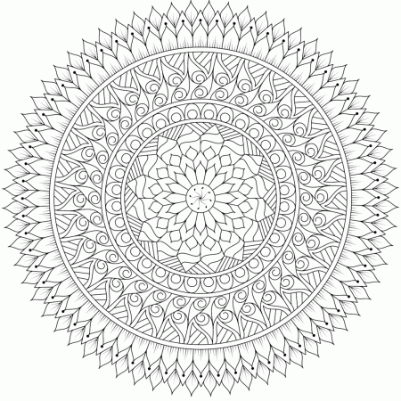 Detailed Mandala Coloring Page For Adults