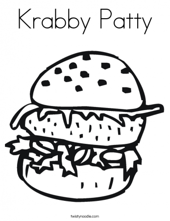 Krabby Patty Coloring Page - Twisty Noodle