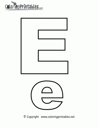 Alphabet Letter E Coloring Page - A Free English Coloring Printable