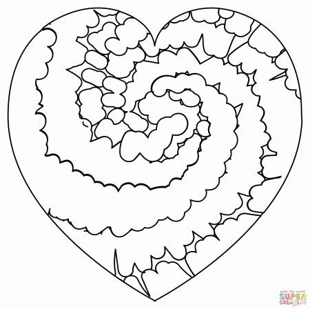 Tie Dye Heart coloring page | Free Printable Coloring Pages