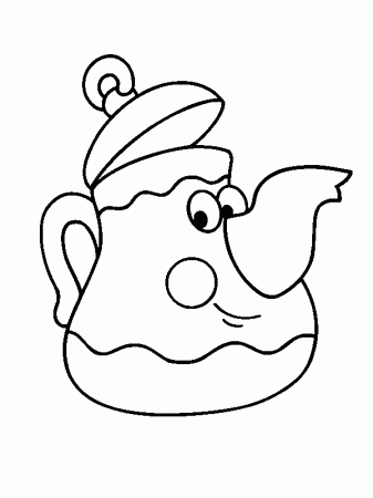 Funny Teapot Coloring Page