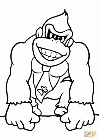 Mario Bros. Donkey Kong coloring page | Free Printable Coloring Pages