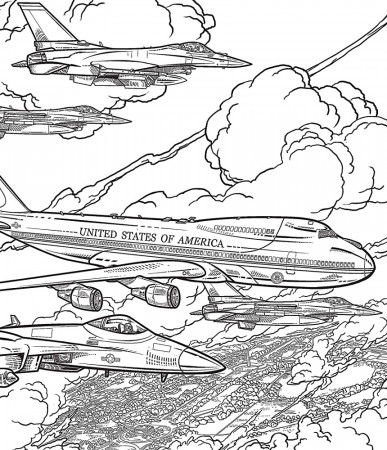Air Force One Coloring Book: Color realistic illustrations of this famous  airplane! (Dover American History Coloring Books): Petruccio, Steven James:  9780486822846: Amazon.com: Books