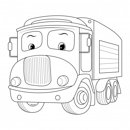 Premium Vector | Truck coloring page