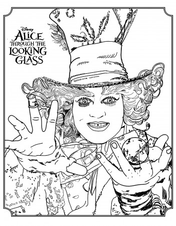 Alice through the looking glass disney - Movies Adult Coloring Pages