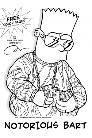 Notorious Bart byRM Color Page | Coloring books, Coloring book pages,  Trippy painting