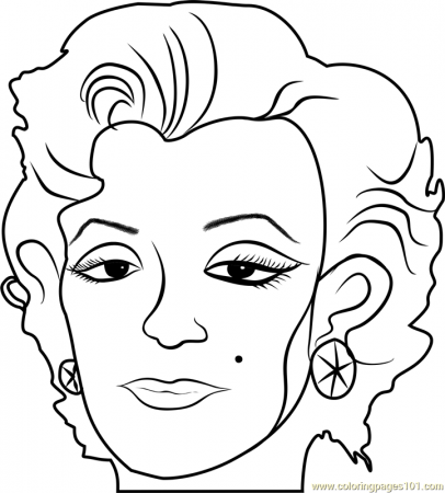 Marilyn by Andy Warhol Coloring Page for Kids - Free Andy Warhol Printable Coloring  Pages Online for Kids - ColoringPages101.com | Coloring Pages for Kids