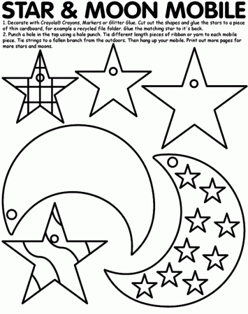 Star And Moon - Coloring Pages for Kids and for Adults