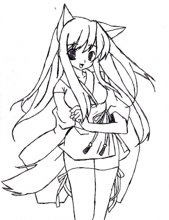 Pin by spirit on Anime chibi | Anime wolf girl, Fox coloring page, Cat  coloring page