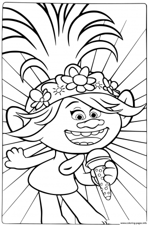 Trolls 2 World Tour Sing A Beautiful Song Coloring Pages Printable