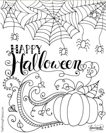 FREE Halloween Coloring Pages for Adults & Kids - Happiness is Homemade