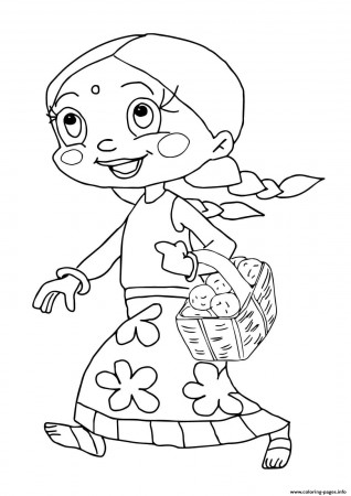 Chitki Chhota Bheem Coloring Pages Printable