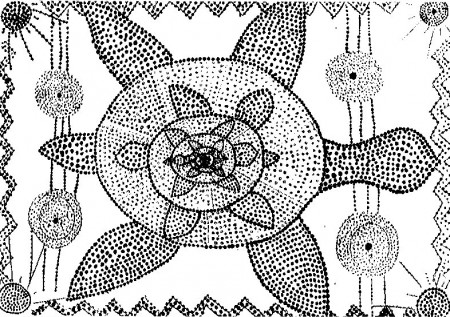 Art Therapy coloring page Aboriginal art : Tortoise 2