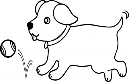 Running Pet with tongue Sticking Out Coloring Pages