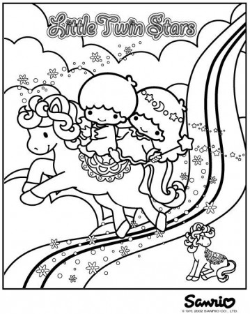 Little twin stars, Coloring pages and Twin