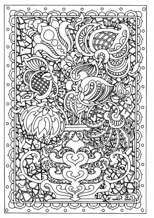 Flower difficult - Flowers Adult Coloring Pages