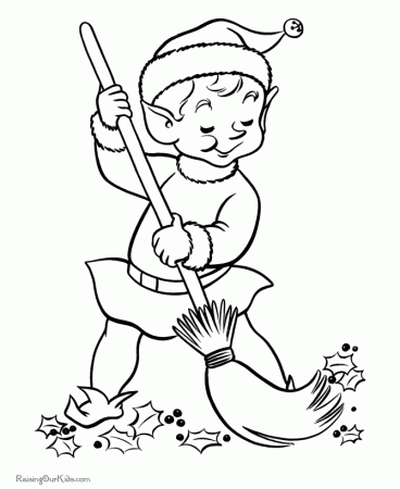 Santas Elves Coloring Page Images & Pictures - Becuo