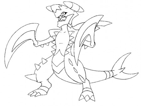 Coloring page Mega Evolved Pokémon : Mega Garchomp 445 445