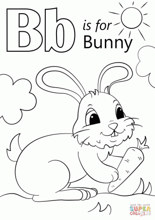 Letter B is for Bunny coloring page | Free Printable Coloring Pages