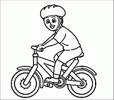Bicycle Rider Wearing Helmet Riding Biycle Coloring Page ...