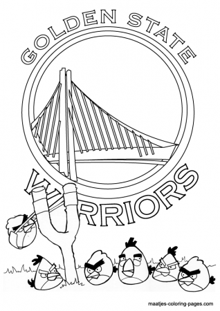 Angry Birds and Golden State Warriors NBA coloring pages