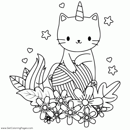 Unicorn Cat Coloring Pages - GetColoringPages.com