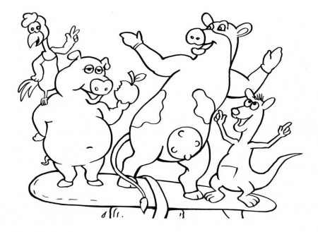 Funny Barnyard Animals Coloring Page - Free Printable Coloring Pages for  Kids