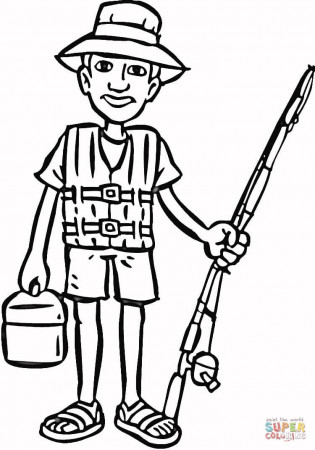 Going on Fishing coloring page | Free Printable Coloring Pages