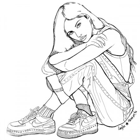 Olivia Rodrigo Sketch Coloring Page - Free Printable Coloring Pages for Kids