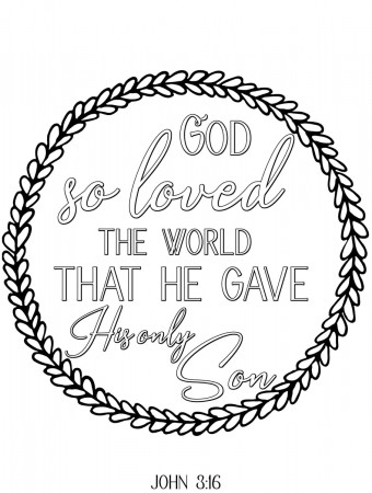 God So Loved the World Scripture Coloring Page – A Divine Encounter Shop