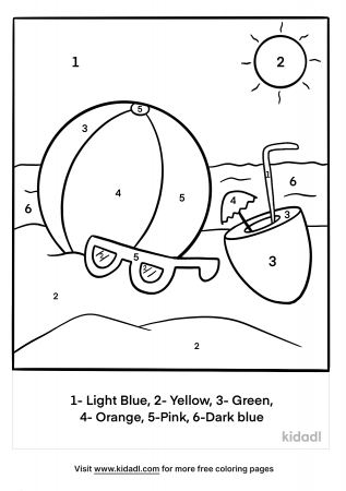 Summer Color By Numbers Coloring Pages | Free Color By Number Coloring Pages  | Kidadl