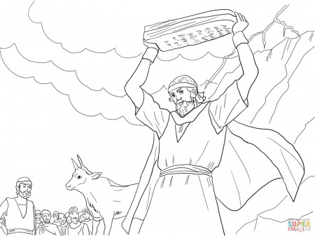 Moses Breaking the Tablets of Law coloring page | Free Printable Coloring  Pages