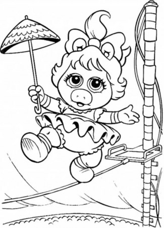 Muppet Babies Circus Walk Balancing on Rope Coloring Pages: Muppet ...