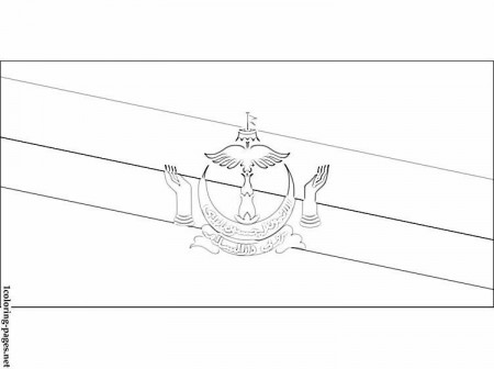 Brunei flag coloring page | Coloring pages