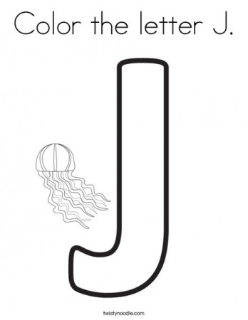 Color the letter J Coloring Page - Twisty Noodle