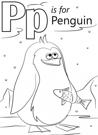 Penguin Letter P Coloring Page - Free Printable Coloring Pages for Kids