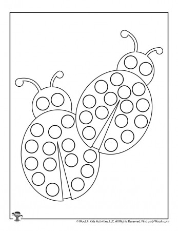 Lady Bugs Do a Dot Printable Coloring Page for Kids | Woo! Jr. Kids  Activities : Children's Publishing