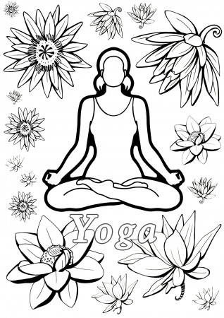 Keep calm and do Yoga ! - Anti stress Adult Coloring Pages