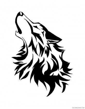 Howling Wolf Coloring Pages Howling wolf on Printable Coloring4free -  Coloring4Free.com