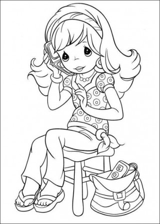 girl on stool w head set and purse | Precious moments coloring pages, Coloring  pages, Coloring pages for girls