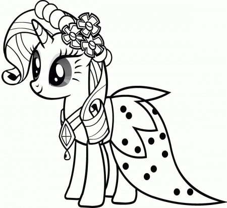 My Little Pony Coloring Pages Rarity In Dress