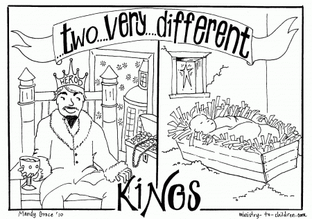 Coloring Page "Two Very Different Kings" Herod Vs Jesus